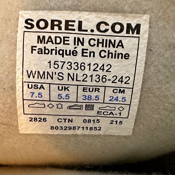 Sorel Brown and Black Winter Boots Size 7.5 - Picture 6 of 6